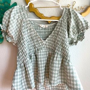 PacSun L.A. Hearts babydoll green top